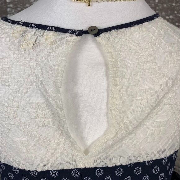 Umgee Lace Bell Sleeve Boho Blue Mini Dress Women's Small - Picture 5 of 12